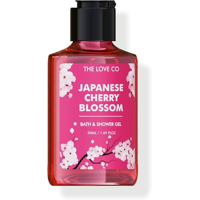 غسول الجسم الياباني من زهرة الكرز 50 مل من شركة ذا لوف كو. غسول الجسم الفاخر للنساء | عضوي ونباتي | نساء جل الاستحمام | 100٪ نباتي | الجمال الفاخر | منتجات العناية ببشرة الجسم